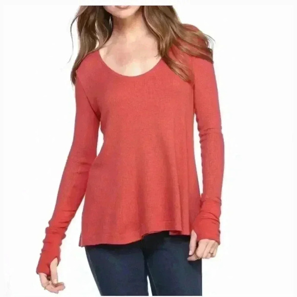 We the Free Malibu Thermal Top xS Burnt Orange-Red - Picture 4 of 5